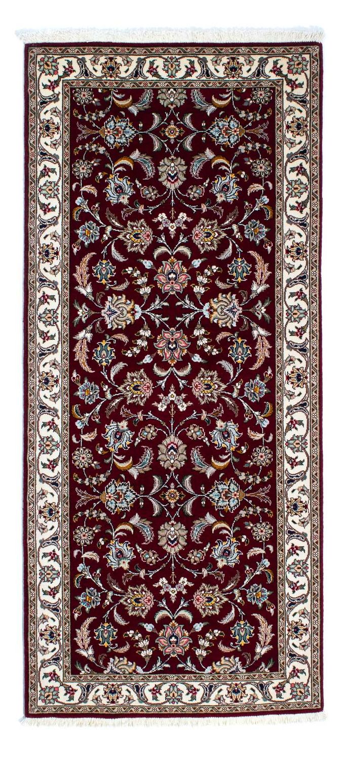Täbriz - 50 Raj Teppich 88x205cm - Perserteppich - dunkelrot