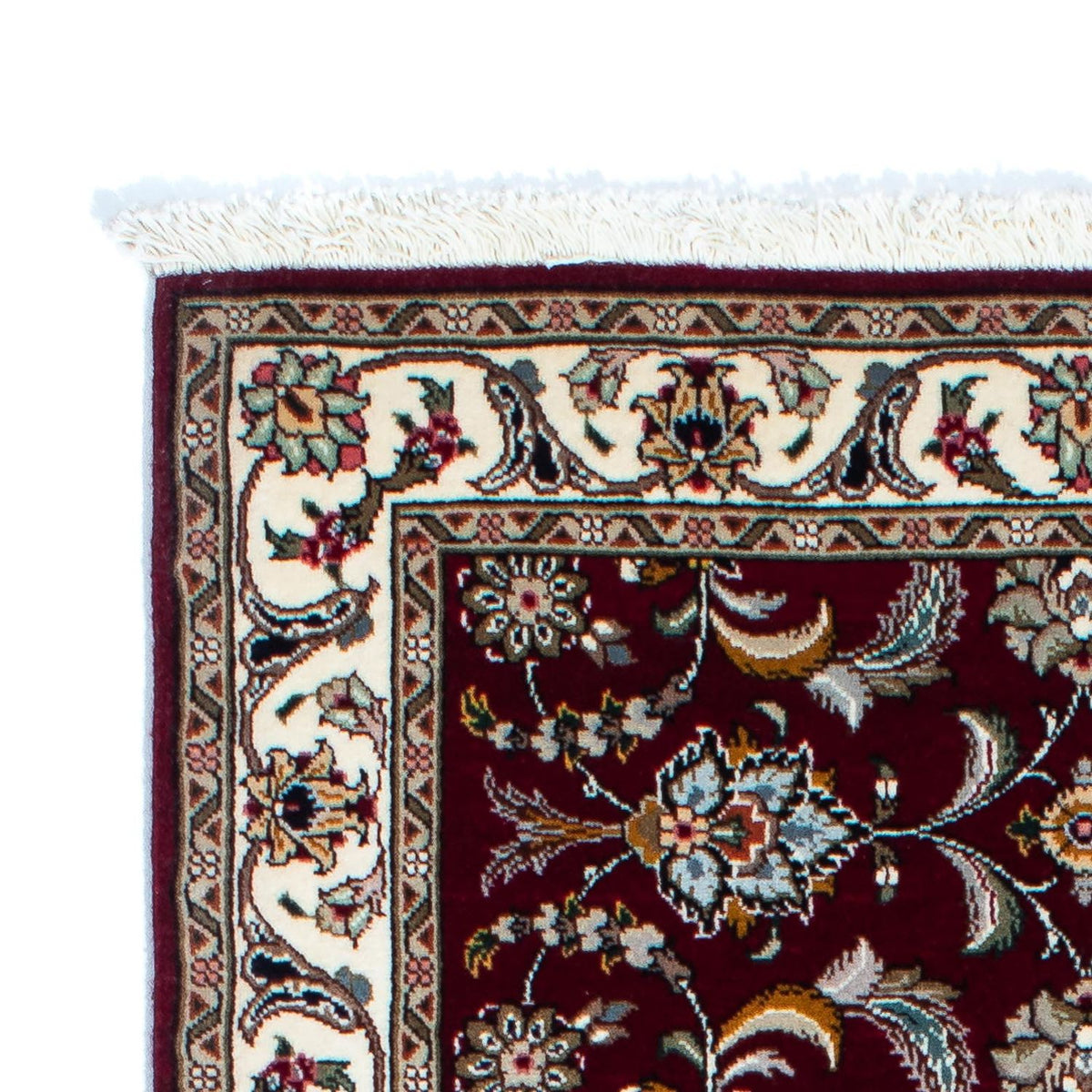 Täbriz - 50 Raj Teppich 88x205cm - Perserteppich - dunkelrot