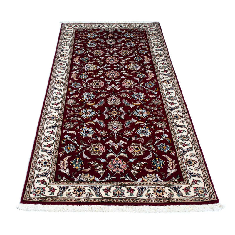 Täbriz - 50 Raj Teppich 88x205cm - Perserteppich - dunkelrot