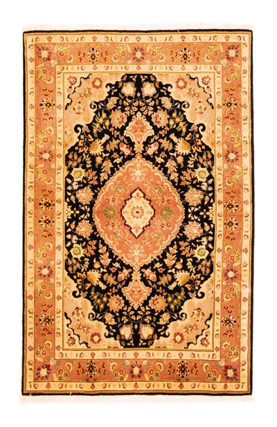 Täbriz - 50 Raj Teppich 100x160cm - Perserteppich - schwarz