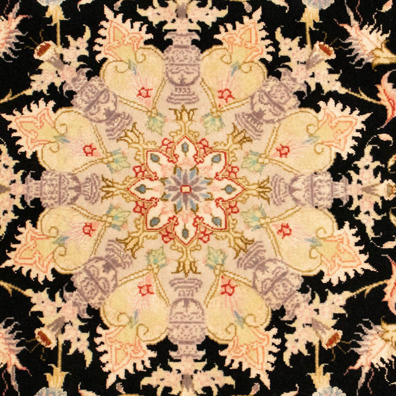 Täbriz - 50 Raj Teppich 101x152cm - Perserteppich - schwarz