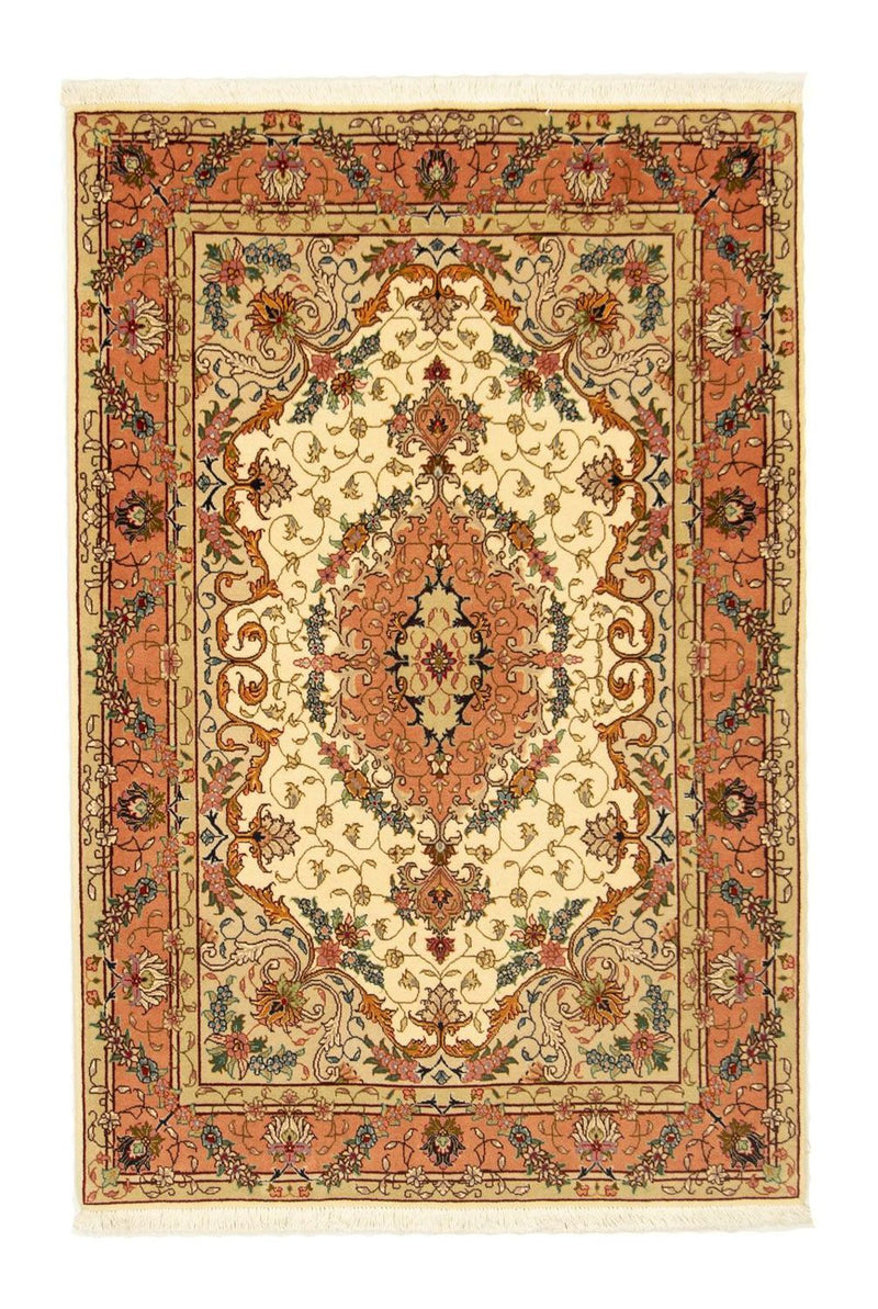 Täbriz - 50 Raj Teppich 100x152cm - Perserteppich - beige