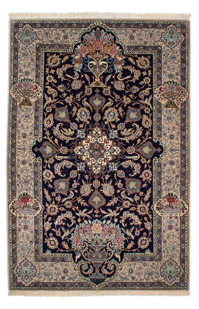 Isfahan Teppich 160x235cm - Perserteppich - dunkelblau