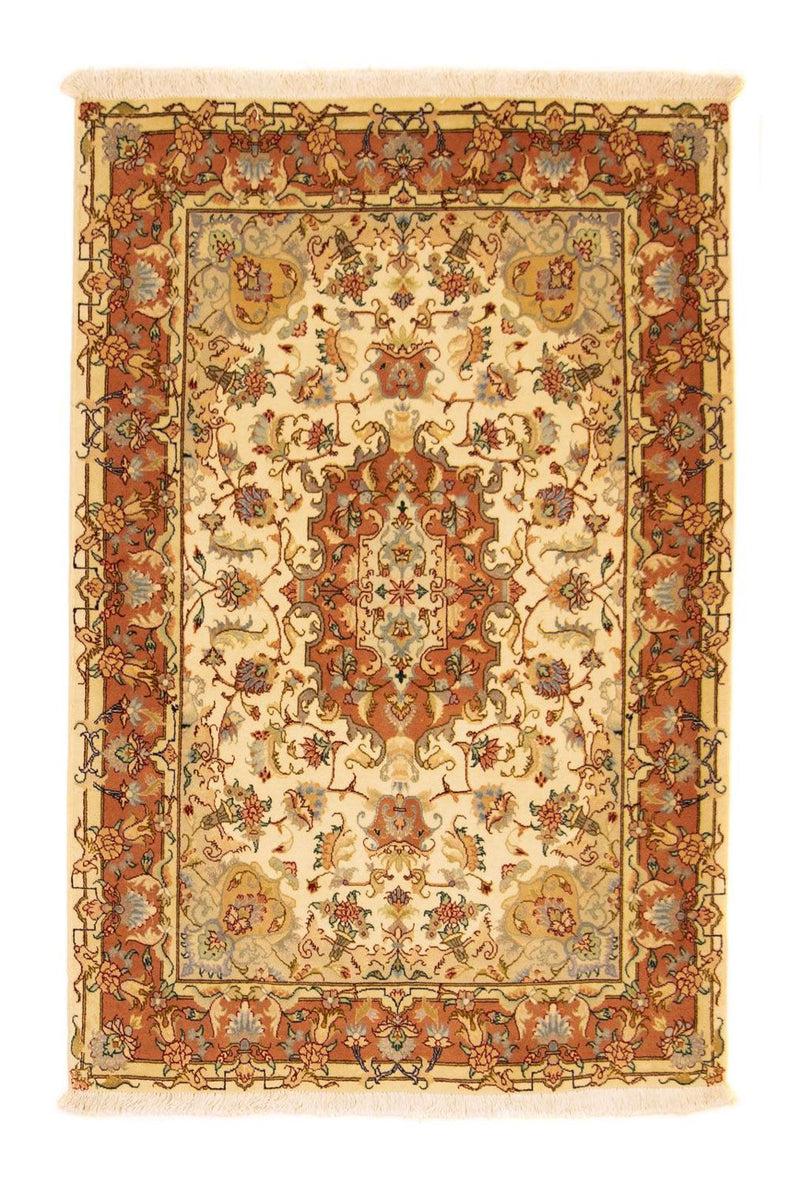 Täbriz - 50 Raj Teppich 100x150cm - Perserteppich - beige