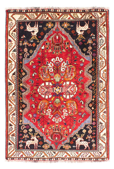 Ghashghai Teppich 114x166cm - Perserteppich - dunkelrot