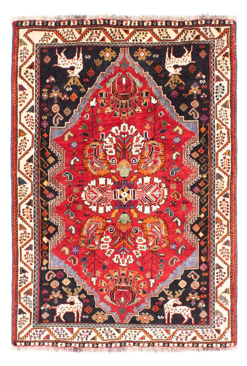 Ghashghai Teppich 114x166cm - Perserteppich - dunkelrot