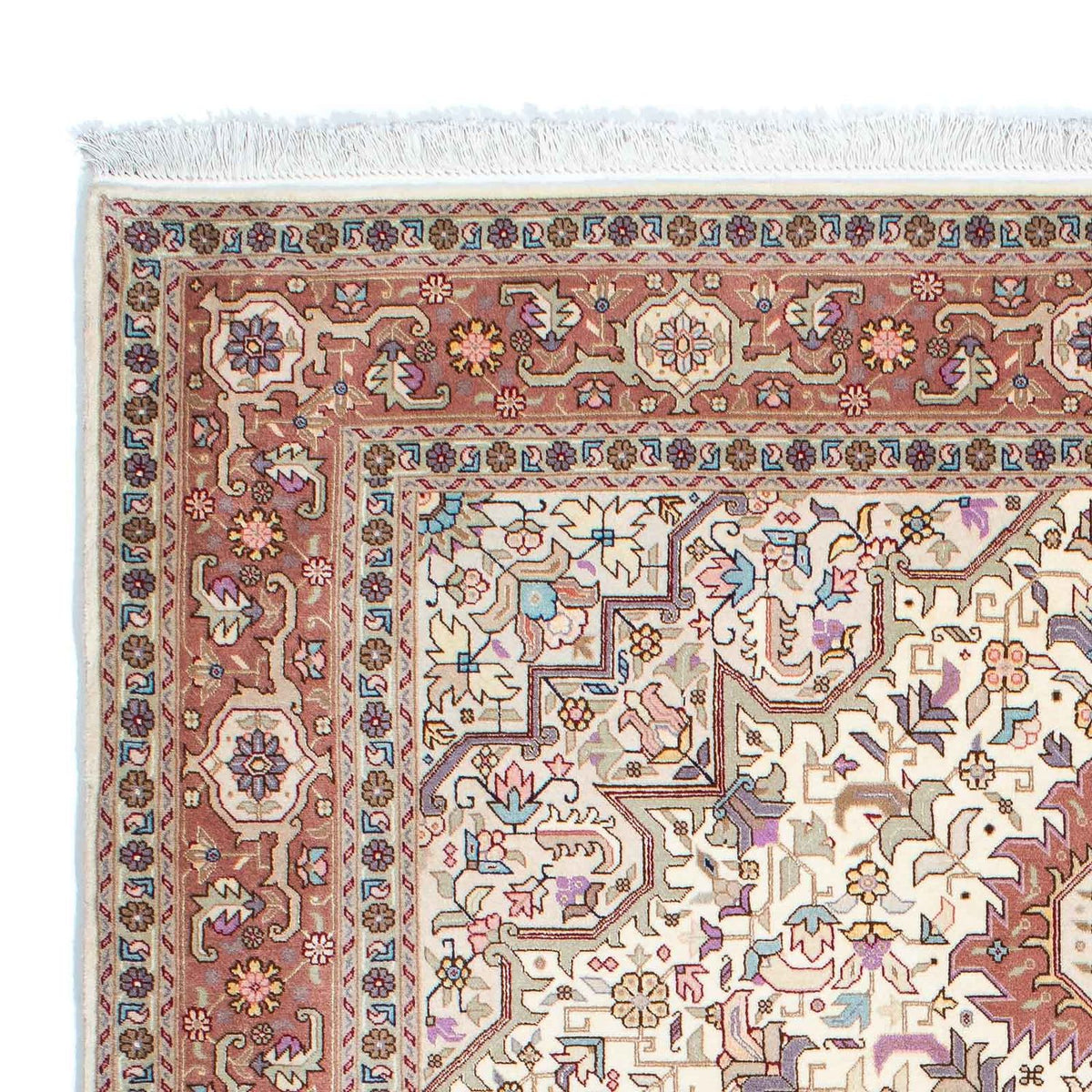 Täbriz - 50 Raj Teppich 150x205cm - Perserteppich - beige