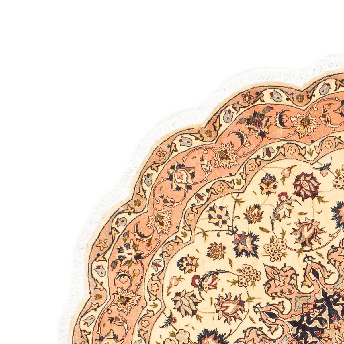 Täbriz - 50 Raj Teppich 150x150cm - Perserteppich - beige