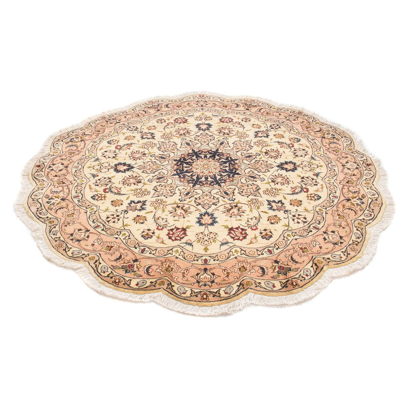 Täbriz - 50 Raj Teppich 150x150cm - Perserteppich - beige