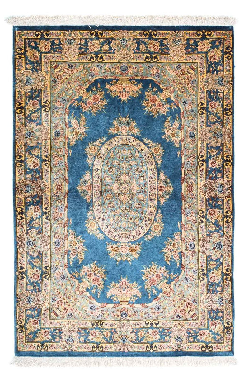 Ghom Teppich 80x121cm - Perserteppich - dunkelblau