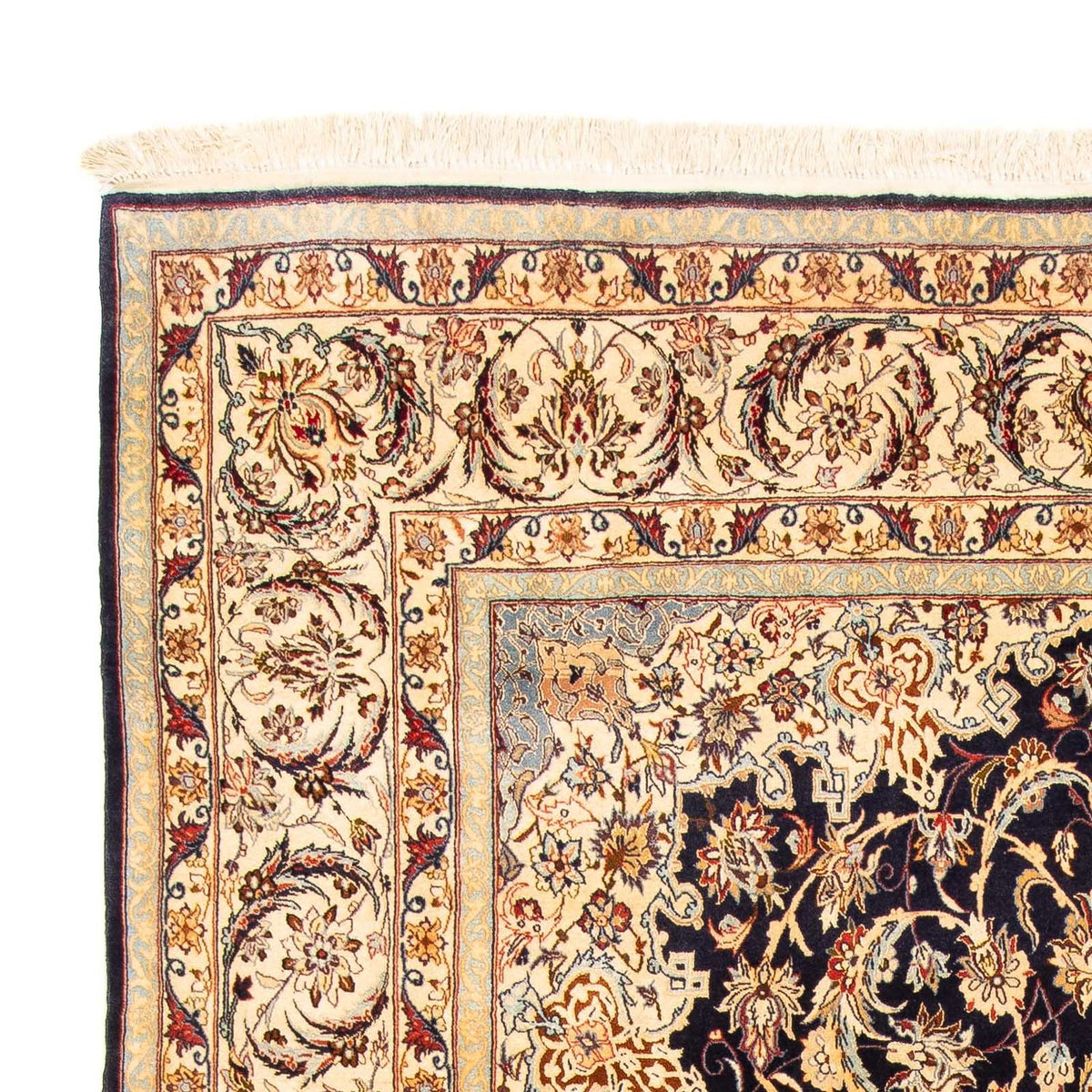 Isfahan Teppich 202x327cm - Perserteppich - dunkelblau