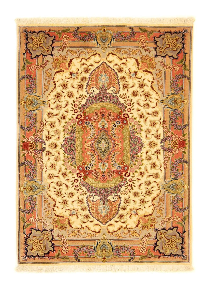 Täbriz - 50 Raj Teppich 101x150cm - Perserteppich - beige