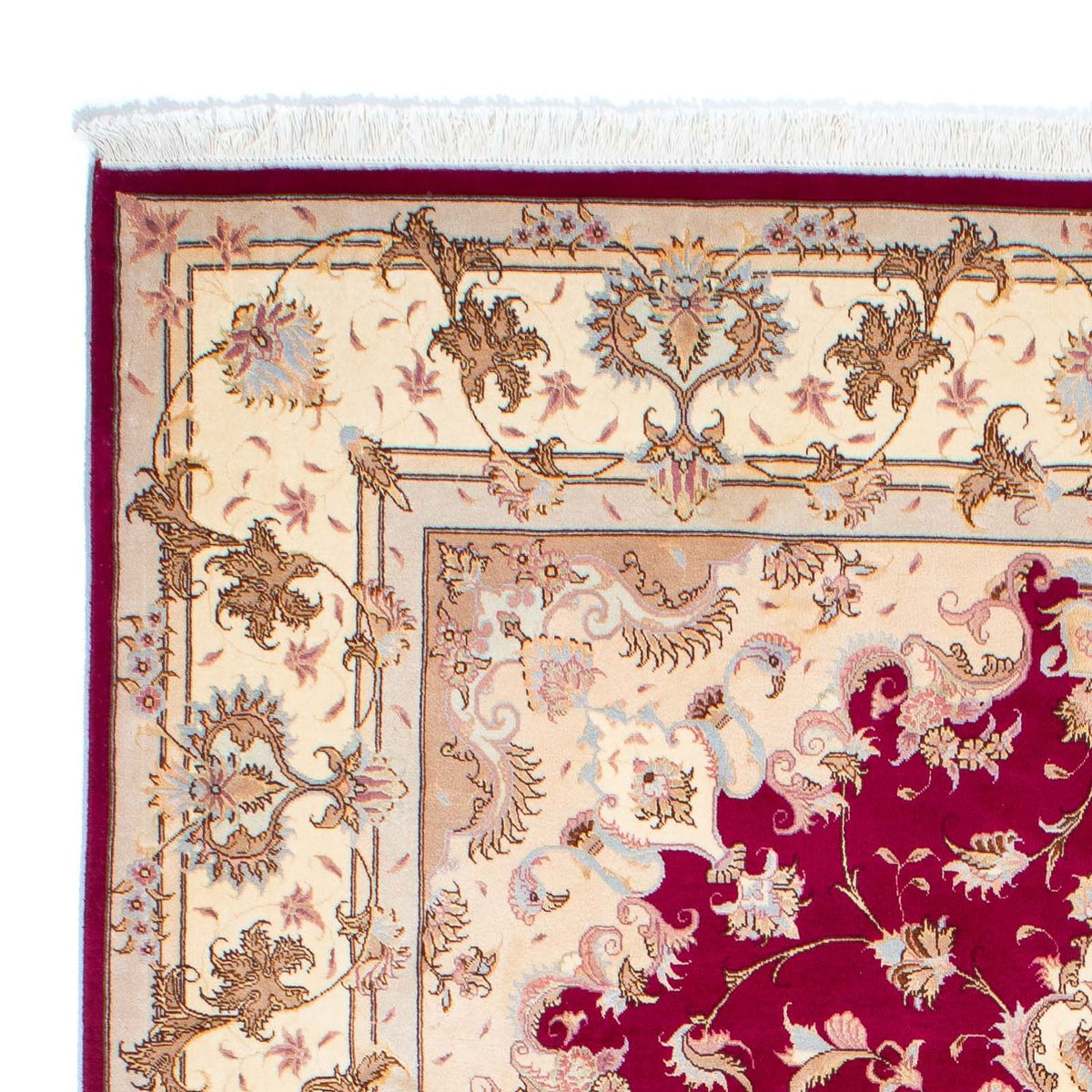 Täbriz - 50 Raj Teppich 168x242cm - Perserteppich - rot