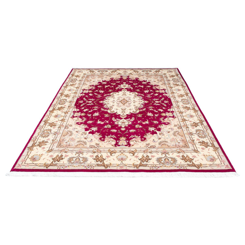 Täbriz - 50 Raj Teppich 168x242cm - Perserteppich - rot