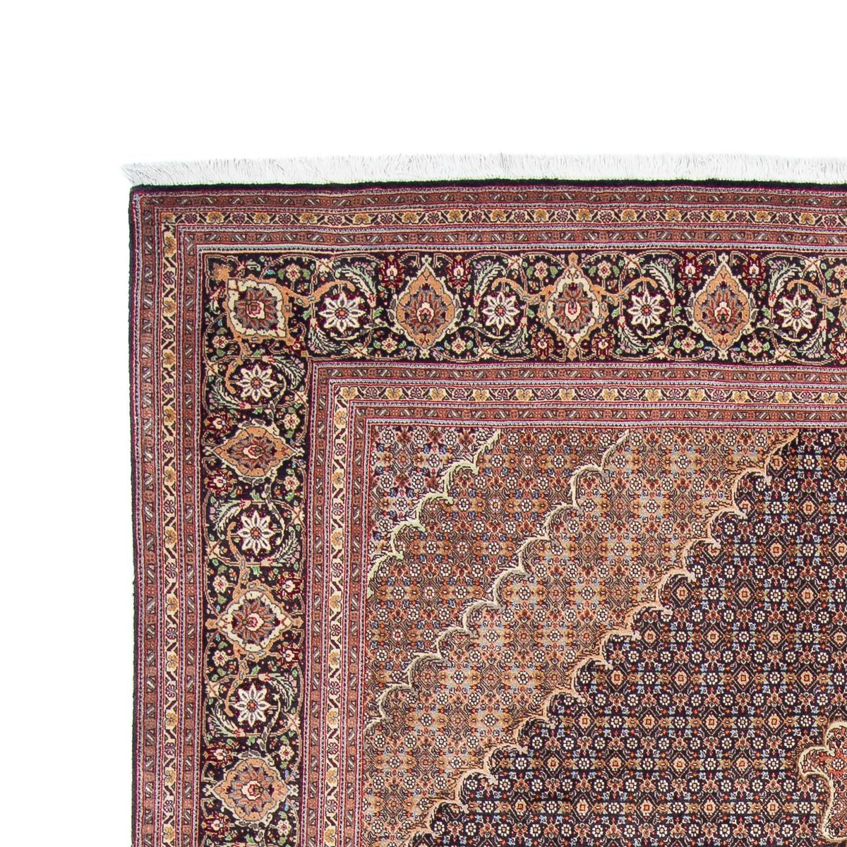 Täbriz Teppich 210x302cm - Perserteppich - dunkelblau