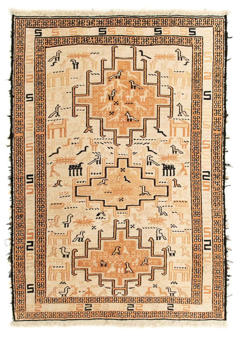 Kelim Seide Teppich 71x100cm - beige
