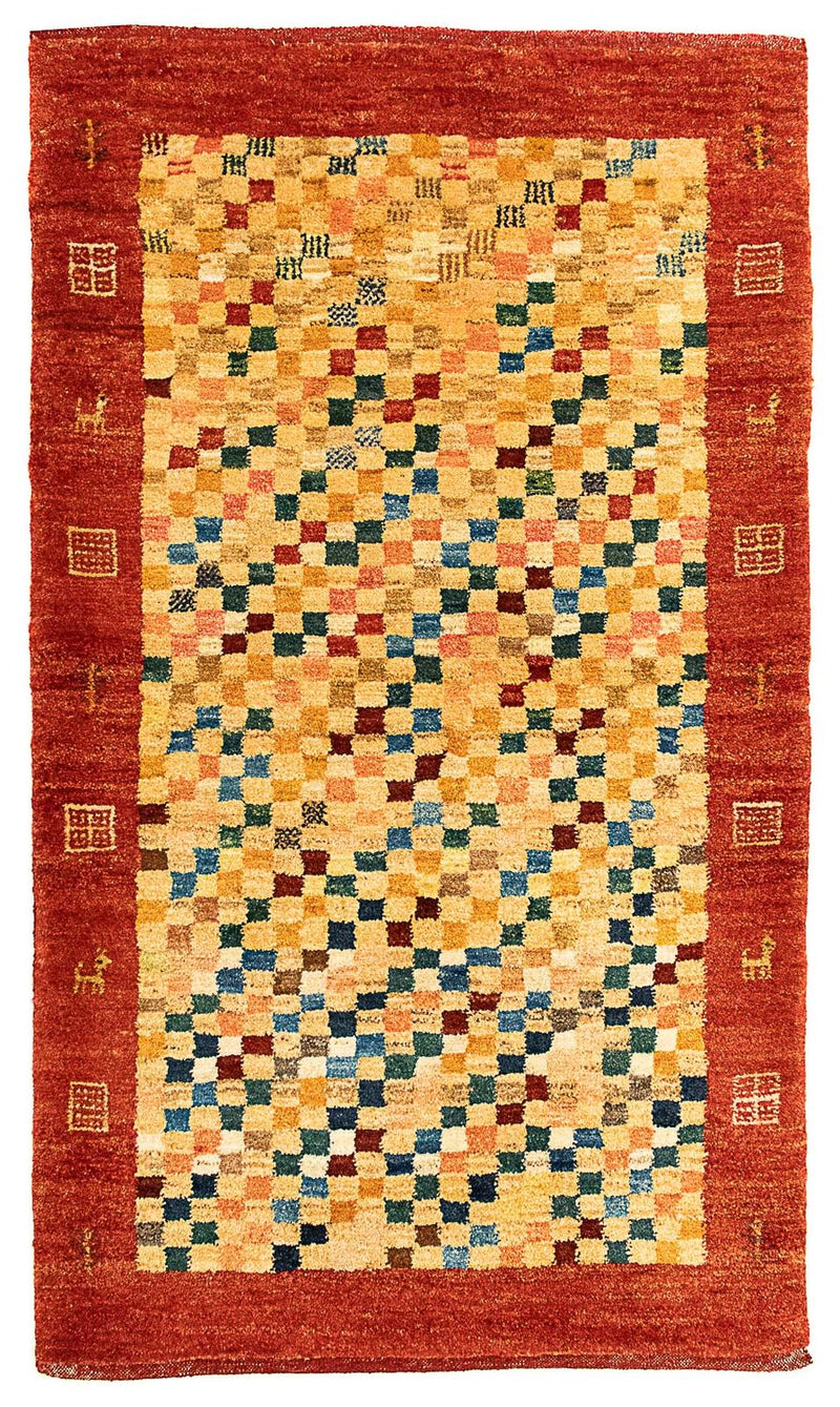 Gabbeh Persisch Teppich 78x139cm - Perserteppich Wollteppich - beige
