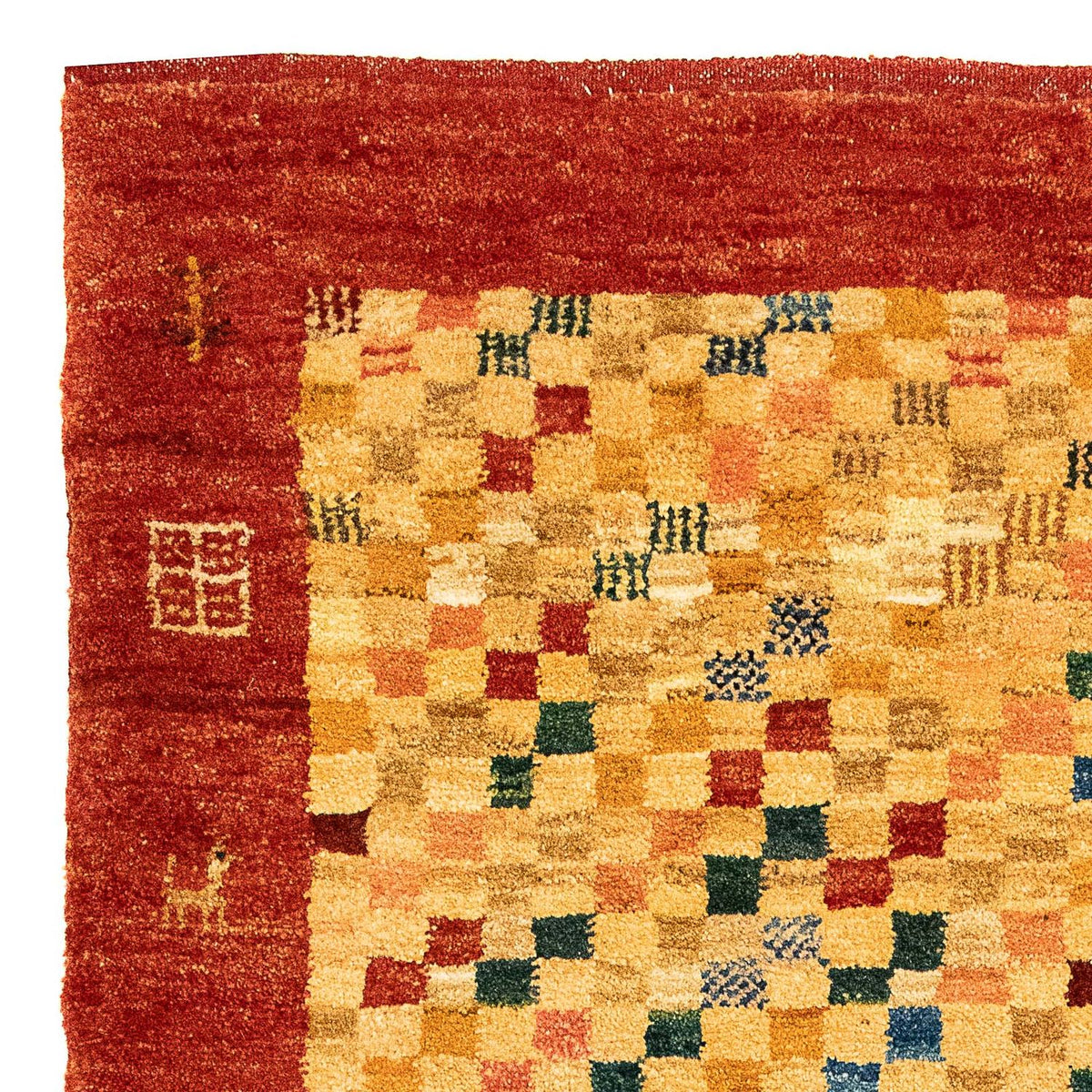Gabbeh Persisch Teppich 78x139cm - Perserteppich Wollteppich - beige