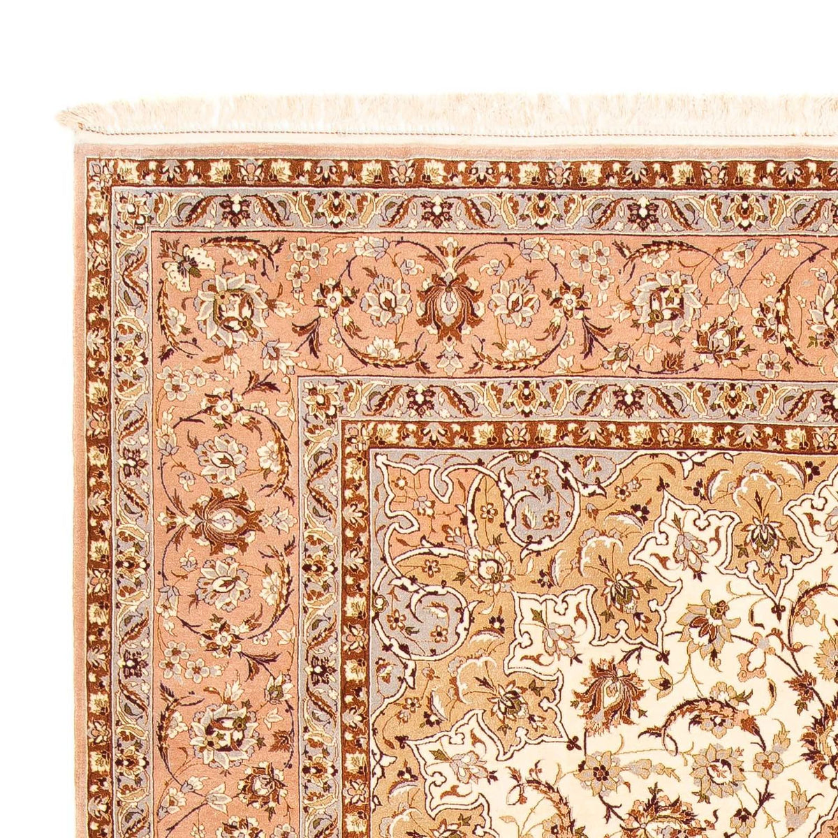 Isfahan Teppich 200x291cm - Perserteppich - hellbraun