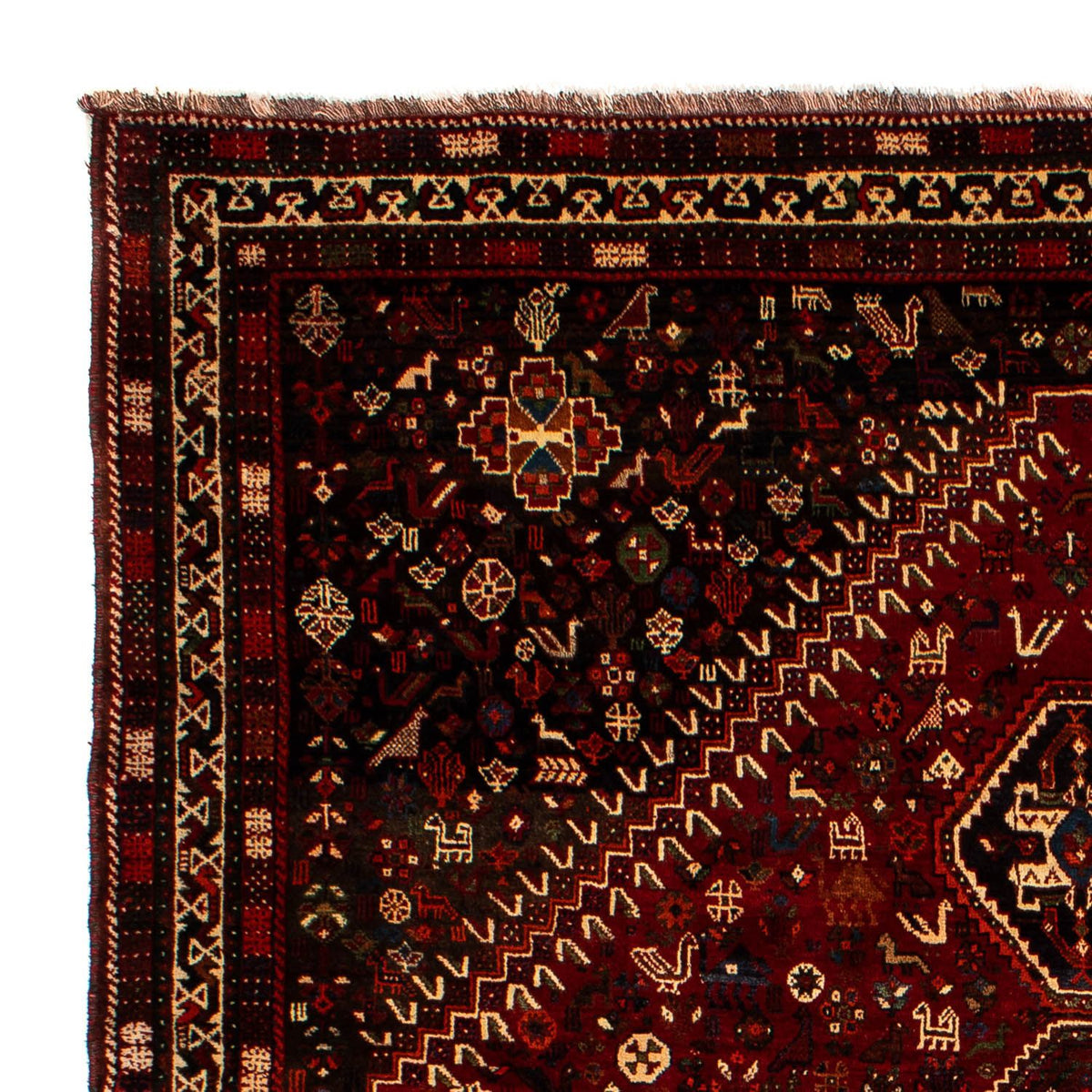 Shiraz Teppich 228x310cm - Perserteppich - dunkelrot