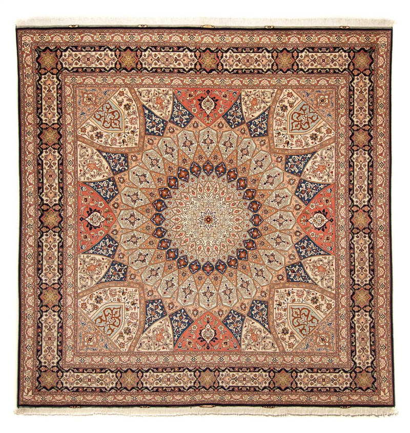 Täbriz - 50 Raj Teppich 250x253cm - Perserteppich - hellbraun