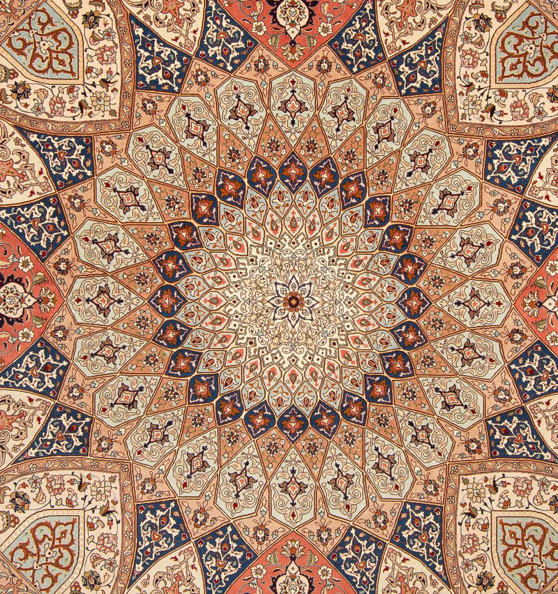 Täbriz - 50 Raj Teppich 250x253cm - Perserteppich - hellbraun