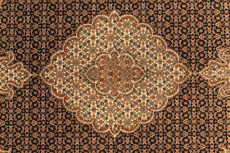 Täbriz Teppich 99x147cm - Perserteppich - schwarz