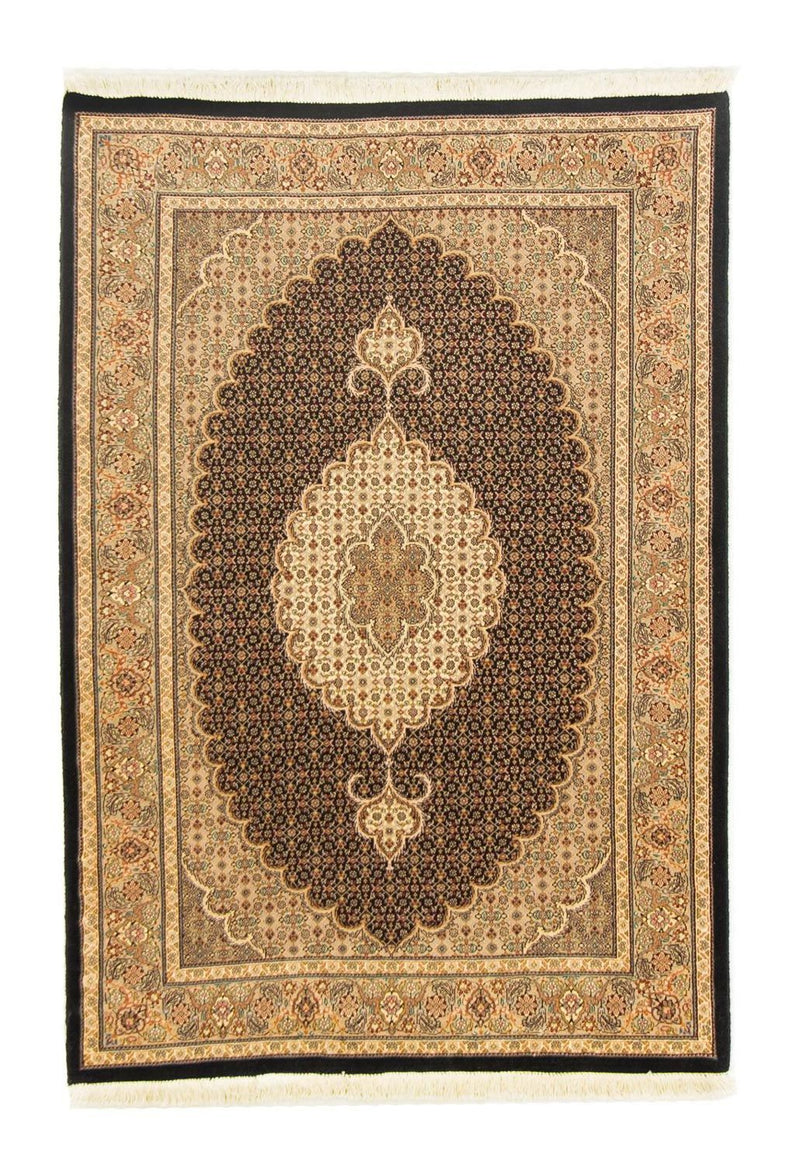 Täbriz - 50 Raj Teppich 100x152cm - Perserteppich - schwarz