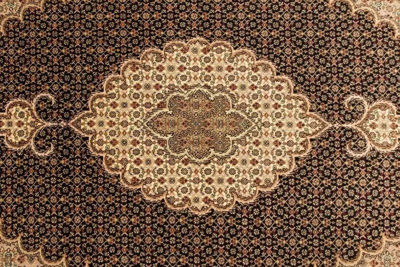 Täbriz - 50 Raj Teppich 100x152cm - Perserteppich - schwarz