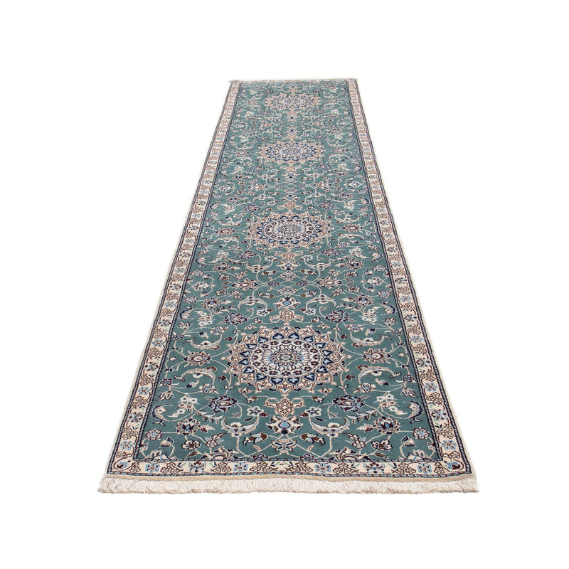 Nain - 9La Teppich 88x394cm - Perserteppich - hellblau