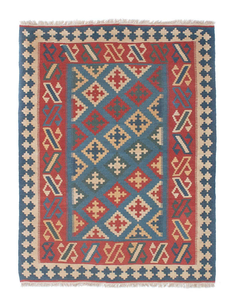 Kelim Teppich - Oriental 128 x 178 cm - blau