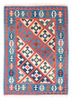 Kelim Fars Teppich 125x173cm - rot