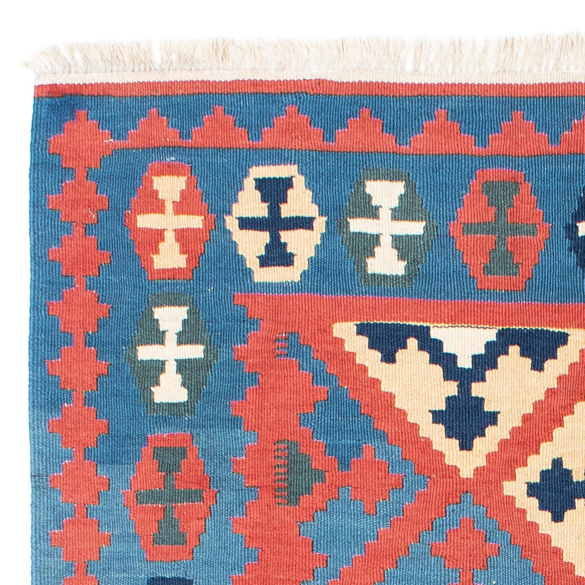 Kelim Fars Teppich 125x173cm - rot