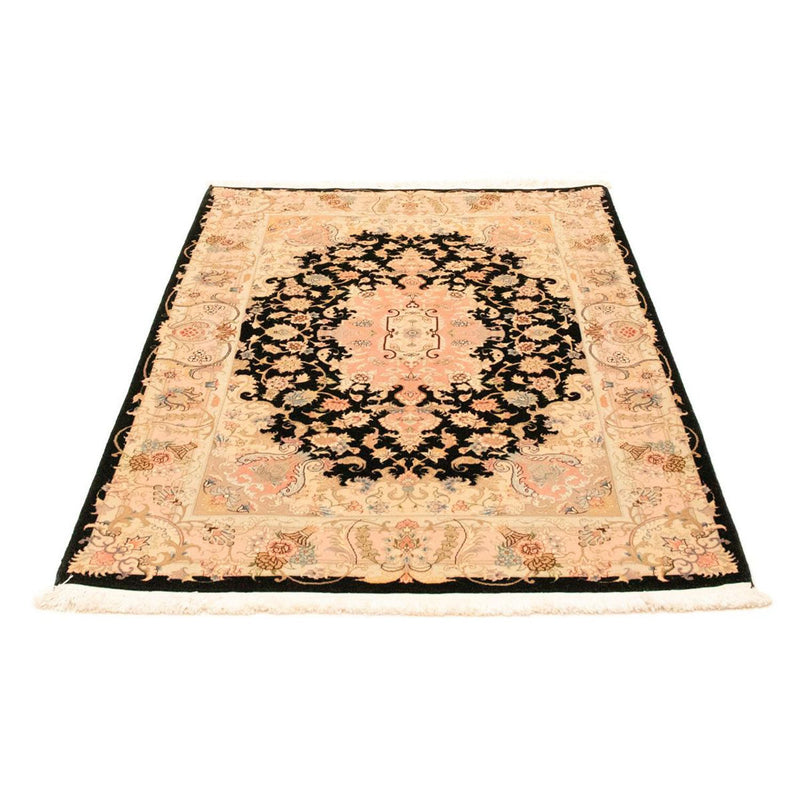 Täbriz - 50 Raj Teppich 104x154cm - Perserteppich - schwarz