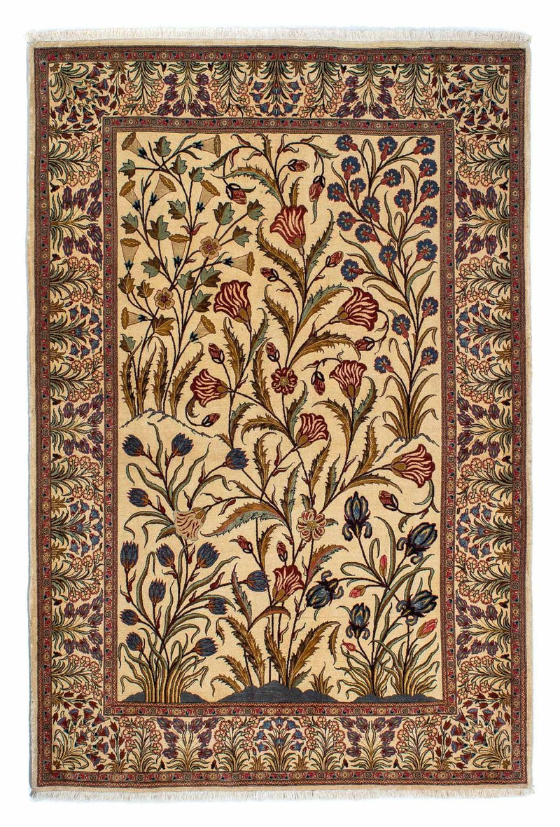 Ghom Teppich 142x206cm - Perserteppich - hellbraun