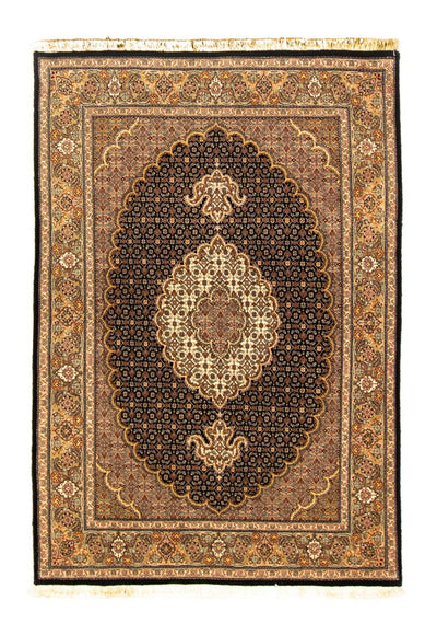 Täbriz Teppich 104x145cm - Perserteppich - schwarz
