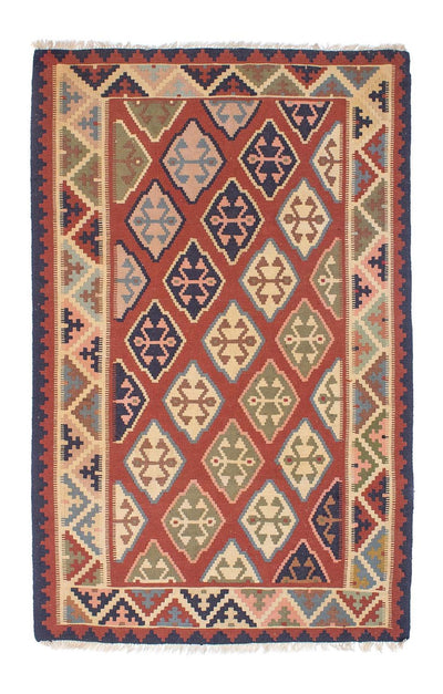 Kelim Fars Teppich 118x188cm - dunkelrot