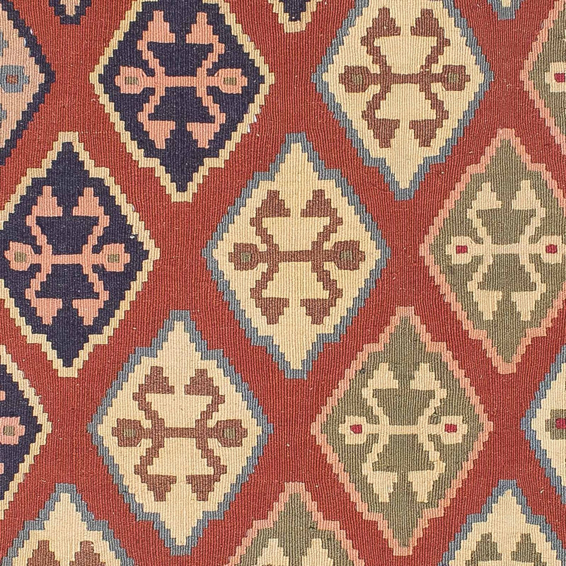 Kelim Fars Teppich 118x188cm - dunkelrot