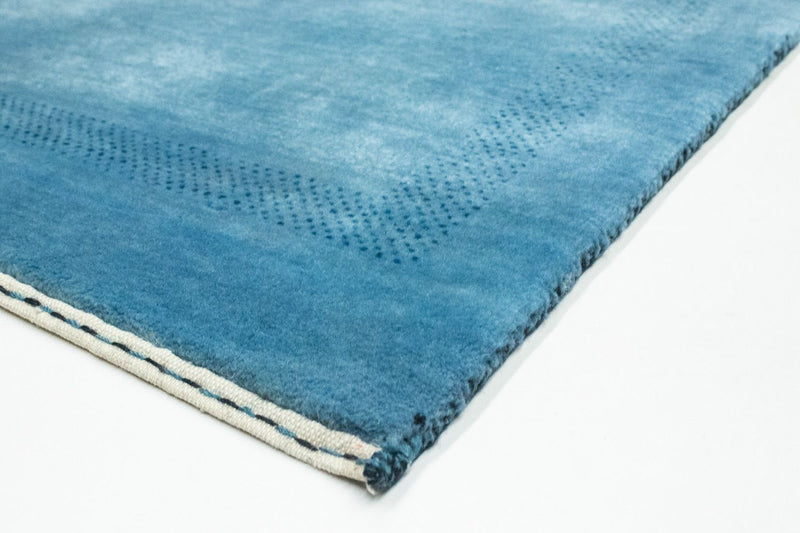 Loribaft Teppich Perser 77x246cm - Wollteppich - blau