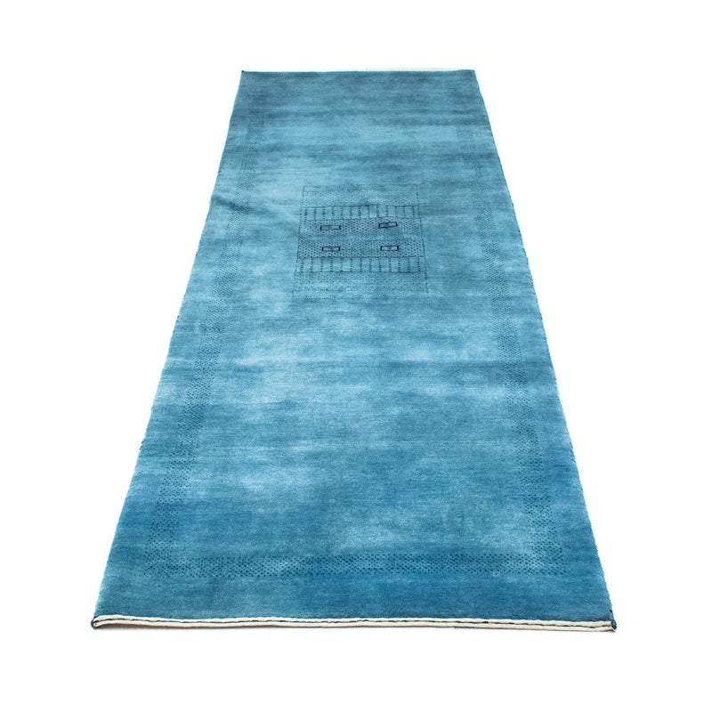 Loribaft Teppich Perser 77x246cm - Wollteppich - blau
