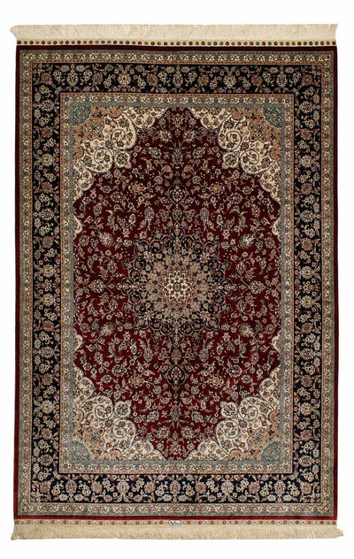 China Seide Teppich 137x198cm - Orientteppich - dunkelrot