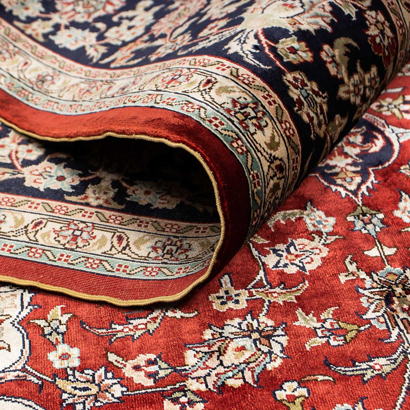 China Seide Teppich 137x198cm - Orientteppich - dunkelrot