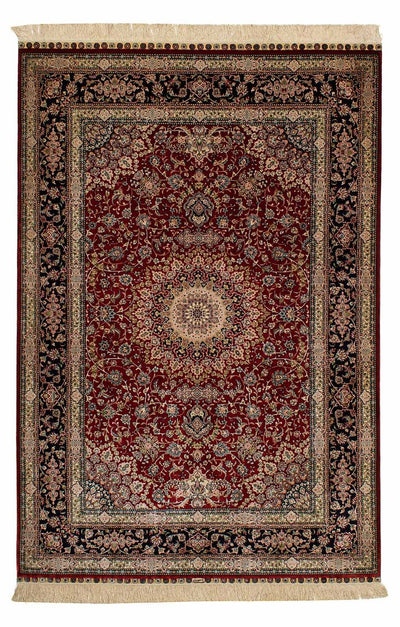 China Seide Teppich 122x183cm - Orientteppich - dunkelrot