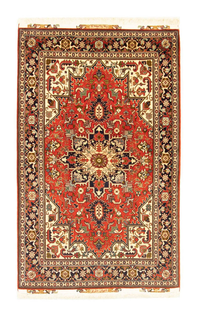 Täbriz - 50 Raj Teppich 102x162cm - Perserteppich - rot