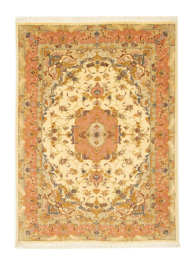 Täbriz - 60 Raj Teppich 104x140cm - Perserteppich - beige