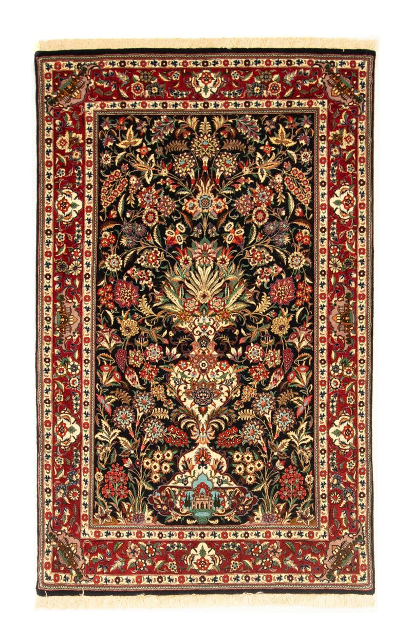 Ghom Teppich 107x163cm - Perserteppich - dunkelblau