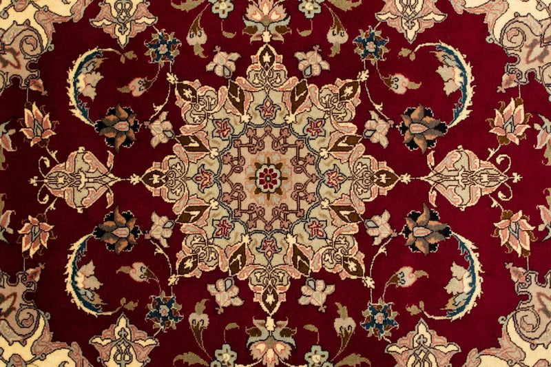 Täbriz - 50 Raj Teppich 100x150cm - Perserteppich - rot