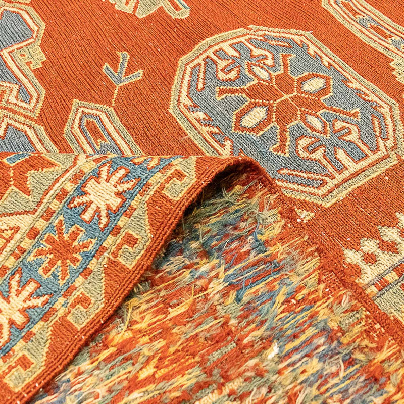 Kelim Seide Teppich 200x265cm - dunkelrot