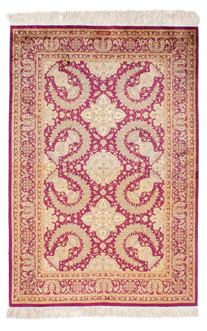 Ghom Teppich 98x148cm - Perserteppich - lila