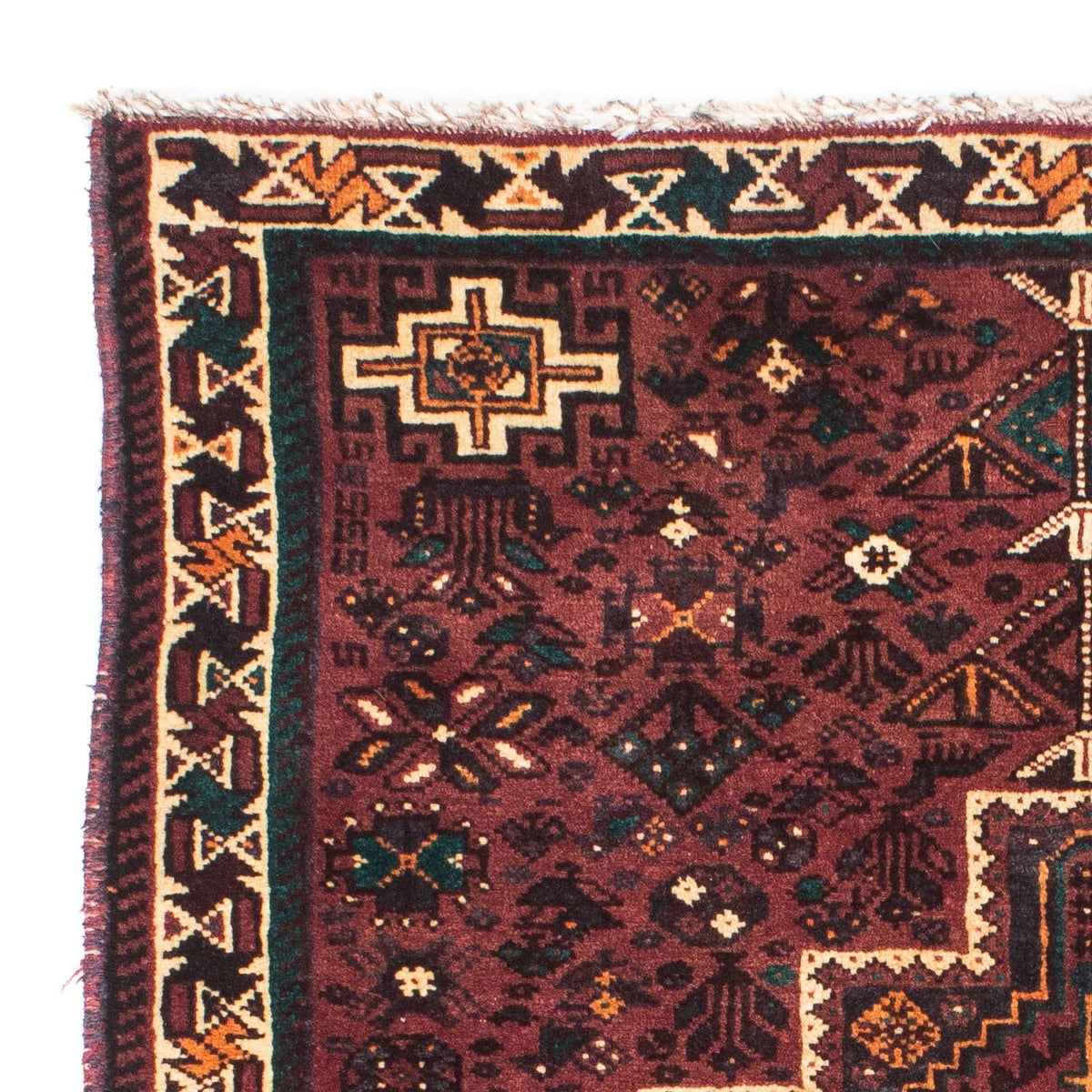 Shiraz Teppich 107x147cm - Perserteppich - dunkelbraun